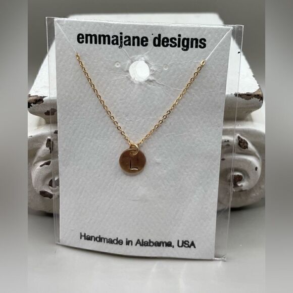 “L” NEW Monogram Initial Letter Gold Tone Necklace & Charm NWT - Picture 3 of 8